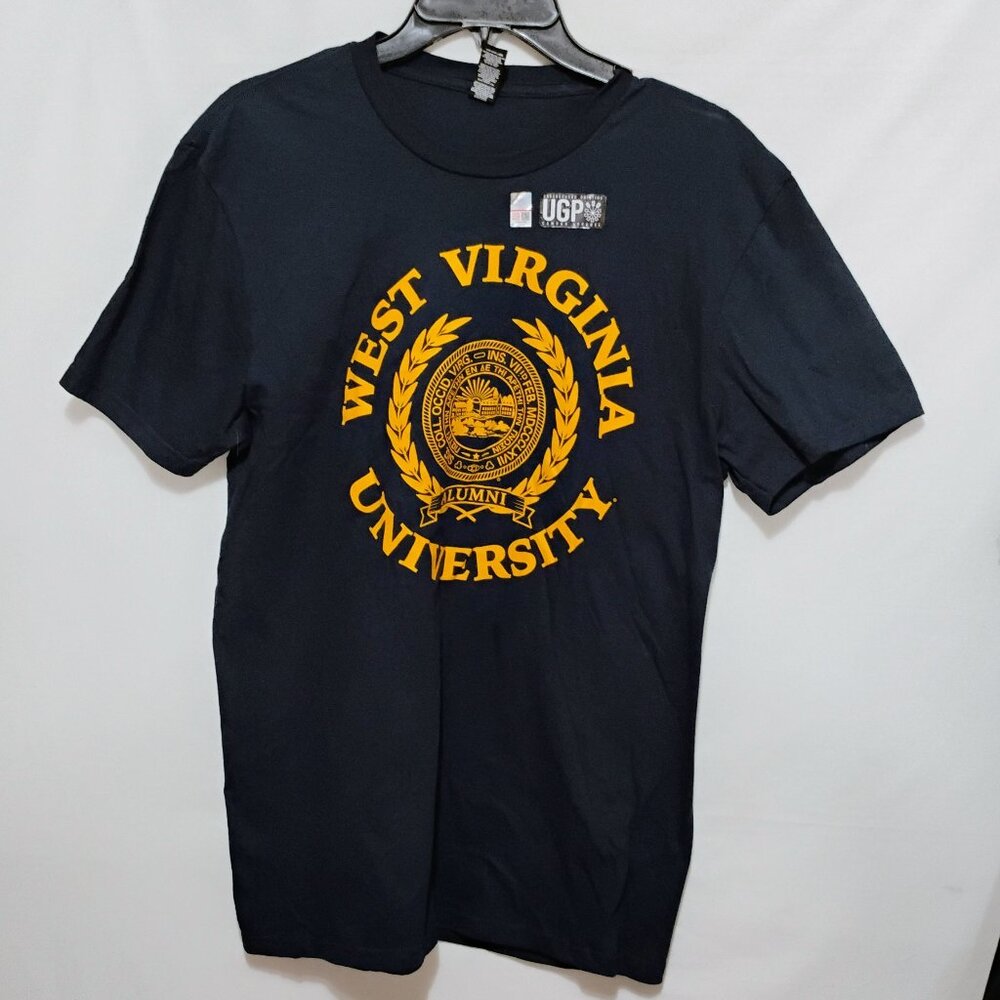 WVU Alumni Tee Shirt West Virginia Size M Black 100% Cotton NEW
